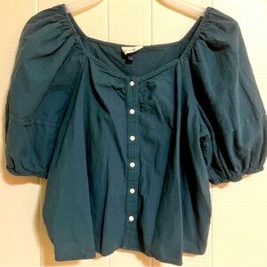 Puff Short Sleeve Peasant Top